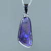 Natural Australian Black Crystal Opal Silver Pendant