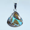 Natural Australian Boulder Opal Silver Pendant