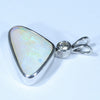Australian Boulder Opal and Diamond Silver Pendant with Silver Chain (15mm x 8.5mm)  Code - CC612