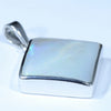 Coober Pedy Solid Dark Opal Silver Pendant with Silver Chain (21mm x 21mm) Code - Y351