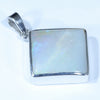 Coober Pedy Solid Dark Opal Silver Pendant with Silver Chain (21mm x 21mm) Code - Y351