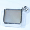 Coober Pedy Solid Dark Opal Silver Pendant with Silver Chain (21mm x 21mm) Code - Y351