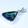 Sterling Silver - Solid Queensland Boulder Opal - Natural Diamond