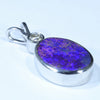 Australian Boulder Opal and Diamond Silver Pendant with Silver Chain (12.5mm x 10mm)  Code - Y346