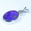Sterling Silver - Solid Queensland Boulder Opal - Natural Diamond