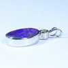 Australian Boulder Opal and Diamond Silver Pendant with Silver Chain (12.5mm x 10mm)  Code - Y346
