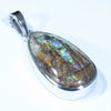 Australian Boulder Opal Silver Pendant with Silver Chain (24mm x 13mm) Code - Y323