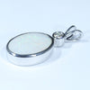 Natural Australian White Opal and Diamond Silver Pendant with Silver Chain (13mm x 10mm)  Code - Y353