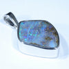 Australian Boulder Opal Silver Pendant with Silver Chain (19mm x 16.5mm) Code - Y358