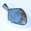 Australian Boulder Opal Silver Pendant with Silver Chain (19mm x 16.5mm) Code - Y358