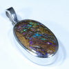 Australian Boulder Opal Silver Pendant with Silver Chain (20mm x 12mm) Code - Y365