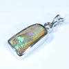 Sterling Silver - Solid Queensland Pipe Opal - Natural Diamond