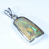 Australian Pipe Opal and Diamond Silver Pendant with Silver Chain (15mm x 9mm) Code - Y356