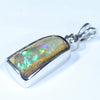 Australian Pipe Opal and Diamond Silver Pendant with Silver Chain (15mm x 9mm) Code - Y356