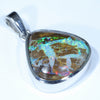 Australian Boulder Opal Silver Pendant with Silver Chain (17mm x 16mm) Code - Y362