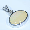 Coober Pedy Solid Crystal Opal and Diamond Silver Pendant with Silver Chain (10mm x 14mm) Code - Y363