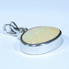 Coober Pedy Solid Crystal Opal and Diamond Silver Pendant with Silver Chain (10mm x 14mm) Code - Y363