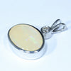 Coober Pedy Solid Crystal Opal and Diamond Silver Pendant with Silver Chain (10mm x 14mm) Code - Y363