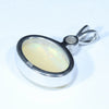 Coober Pedy Solid Crystal Opal and Diamond Silver Pendant with Silver Chain (10mm x 14mm) Code - Y363