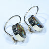 Natural Australian Boulder Matrix Opal Gold Earrings (11mm x 11mm) Code W55