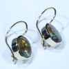 Natural Australian Boulder Matrix Opal Gold Earrings (11mm x 11mm) Code W55