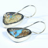 Natural Australian Boulder Opal Gold Earrings (16.5 x 11mm) Code W65
