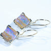 Natural Australian Boulder Opal Gold Earrings (13 x 13mm) Code W51