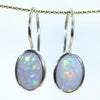 Coober Pedy Dark Opal Gold Drop Earrings - Australian Opal Shop - Qld