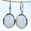 Natural Australian Coober Pedy Opal Gold Earrings