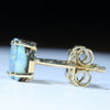 Natural Australian Boulder Opal 18K Gold Earring Studs (6mm x 5mm) Code W79