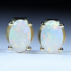 Natural Australian Coober Pedy Crystal Opal 18k Gold Studs
