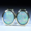Natural Australian Cober Pedy Crystal Opal Gold Studs