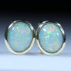 Natural Australian Coober Pedy Crystal Opal Gold Studs