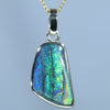 Double Sided Lighting Ridge Black Opal Gold Pendant