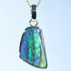 Natural Australian Solid Black Opal Gold Pendant