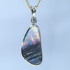Natural Australian Mixed Black Opal and Crystal Gold and Diamond Pendant