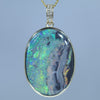 Unique Natural Black Opal Gold and Diamond Pendant - Australian Opal Shop