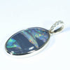 Lightning Ridge Solid Black Opal and Diamond Gold Pendant (21mm x 14mm ) Code - Z91