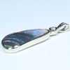Lightning Ridge Solid Black and Crystal Opal with Diamonds Gold Pendant (20mm x 10mm) Code - Z64