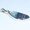 Lightning Ridge Solid Black and Crystal Opal with Diamonds Gold Pendant (20mm x 10mm) Code - Z64