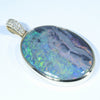Lightning Ridge Solid Black Opal and Diamond Gold Pendant (29mm x 22mm ) Code - Z96