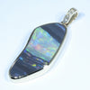 Lightning Ridge Solid Black and Crystal Opal with Diamonds Gold Pendant (30.5mm x 12mm) Code - Z97