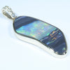 Lightning Ridge Solid Black and Crystal Opal with Diamonds Gold Pendant (30.5mm x 12mm) Code - Z97