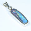 Lightning Ridge Solid Black Opal and Diamond Gold Pendant (16mm x 5mm ) Code - Z92