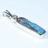 Lightning Ridge Solid Black Opal and Diamond Gold Pendant (16mm x 5mm ) Code - Z92