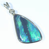 Lightning Ridge Solid Black Opal and Diamond Gold Pendant (21mm x 12mm ) Code - Z90