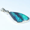 Lightning Ridge Solid Black Opal and Diamond Gold Pendant (21mm x 12mm ) Code - Z90