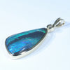 Lightning Ridge Solid Black Opal and Diamond Gold Pendant (21mm x 12mm ) Code - Z90