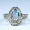 Natural Australian Crystal Opal Gold and Diamond Engagement Set