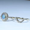 10k Gold - Solid Queensland Crystal Opal - Natural Diamonds